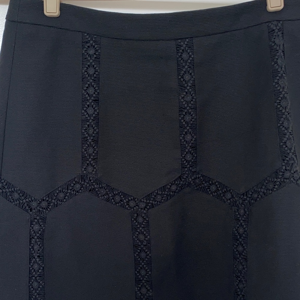 Banana Republic Black A-line Skirt with Cut Out Detailing